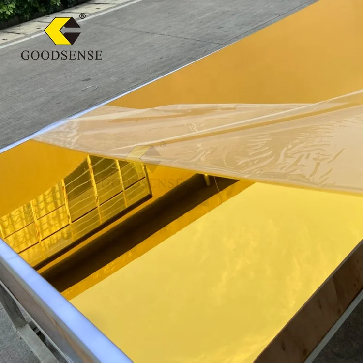 Goodsense One Way Gold Mirror Wholesale Lucite Plastic Edge Large Acrylic Mirror for Home Gym for Laser Engraving