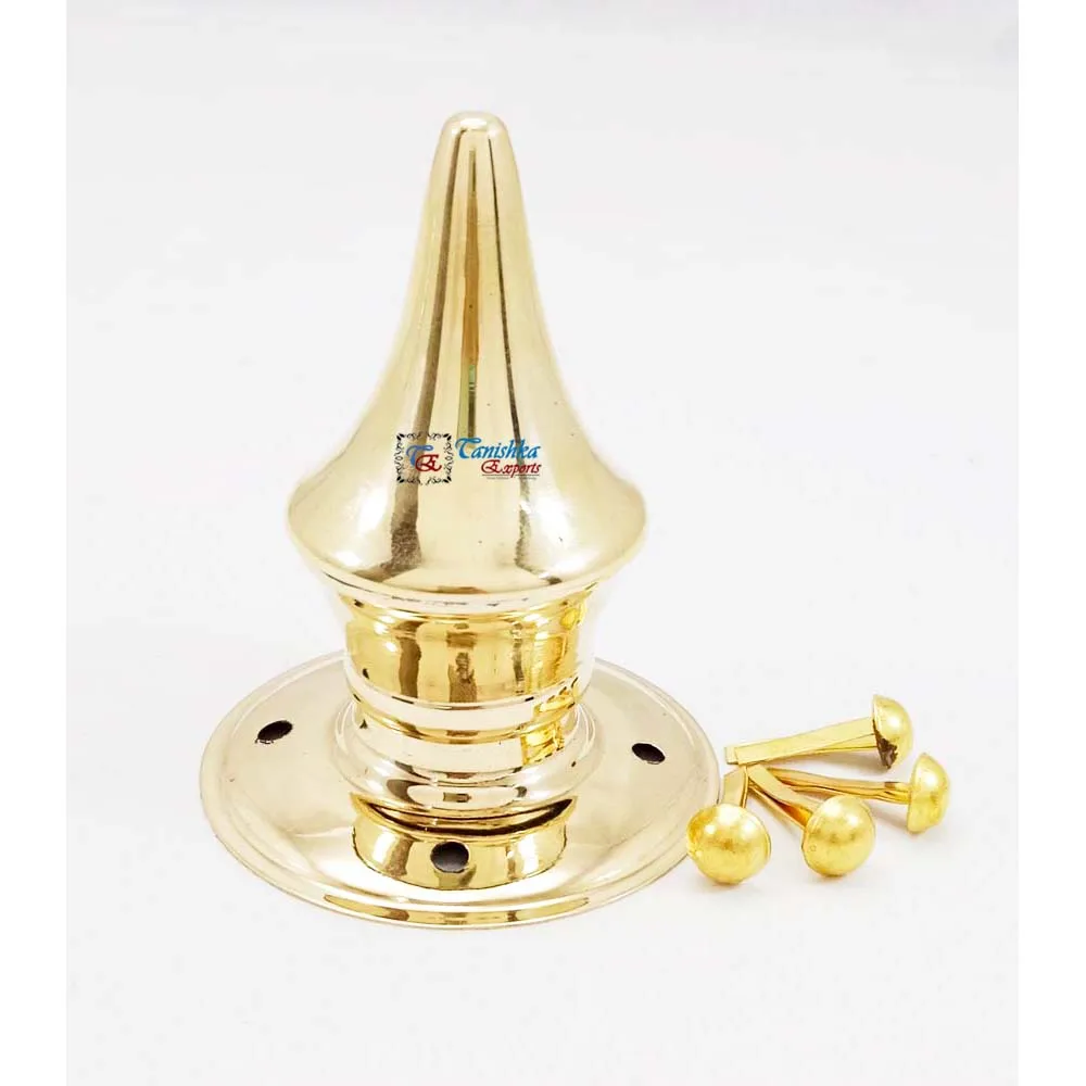 Helmet Holder with Four Rivets Collectible Pickelhaube Striped Spike Holder German Metal Craft Leather Helmet Spike Holder