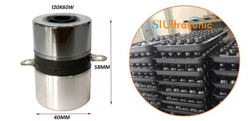 120KHZ 60W Large amplitude piezo langevin cleaning ultrasonic cleaner transducer