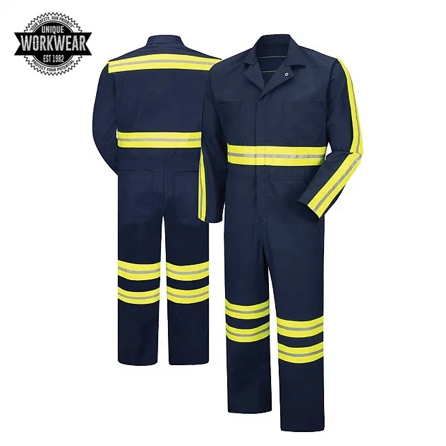 Wholesale Men Work Wear High Visibility Safety Construction Roadway Workwear Safety Reflective Coveralls and Bibs For Men