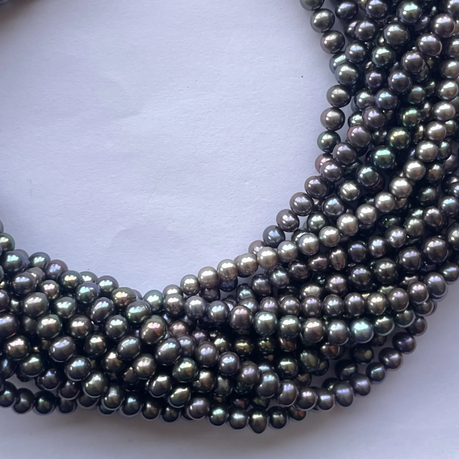 6mm Natural Black Rainbow Freshwater Pearl Stone Round Potato Beads Strands Strings at Best Wholesale Factory Price Online 2024