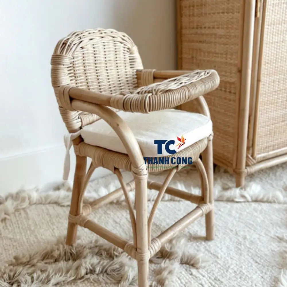 BEST SELLING play rattan crib rattan furniture toys for kids made in Vietnam Woven Wilde Rattan Doll High Chair