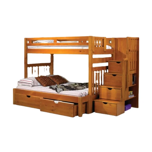 High Quality Children Bunk Beds With Ladder And Drawers Solid Wood Bunk Bed With Handrail Cotumize Product