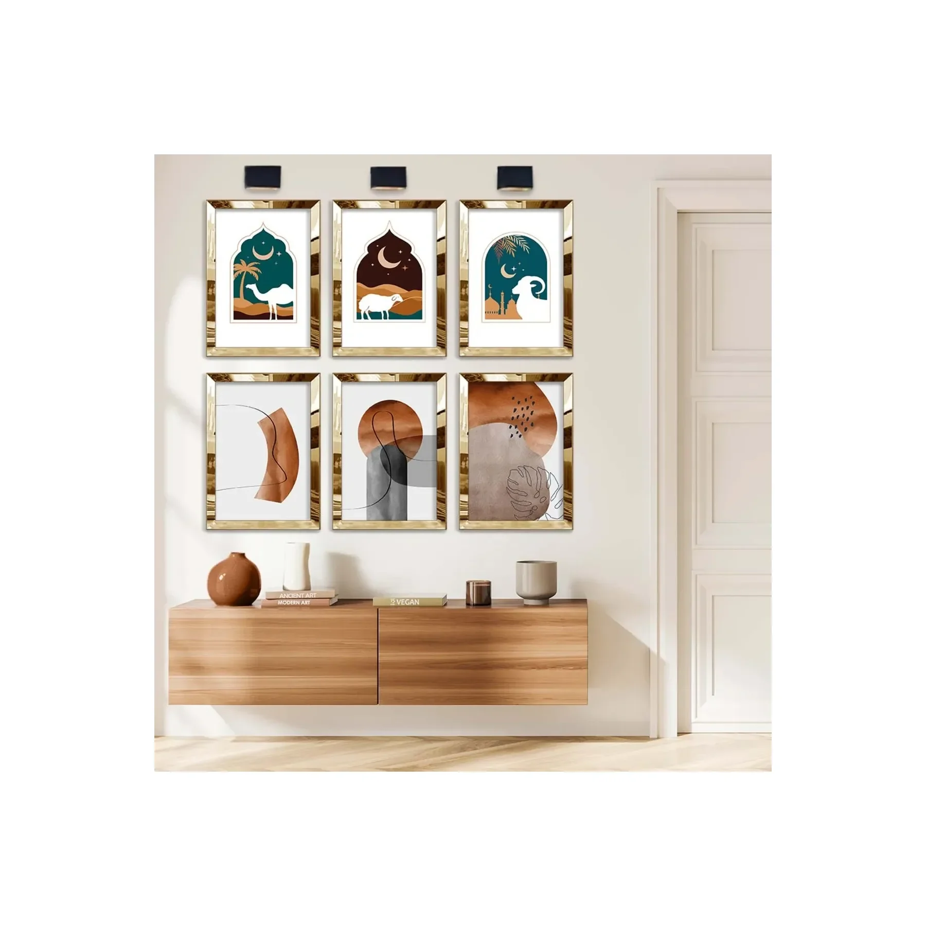 Camel Figure Travel Theme 6-Piece Plexiglass Edge Fadeless MDF Painting Set