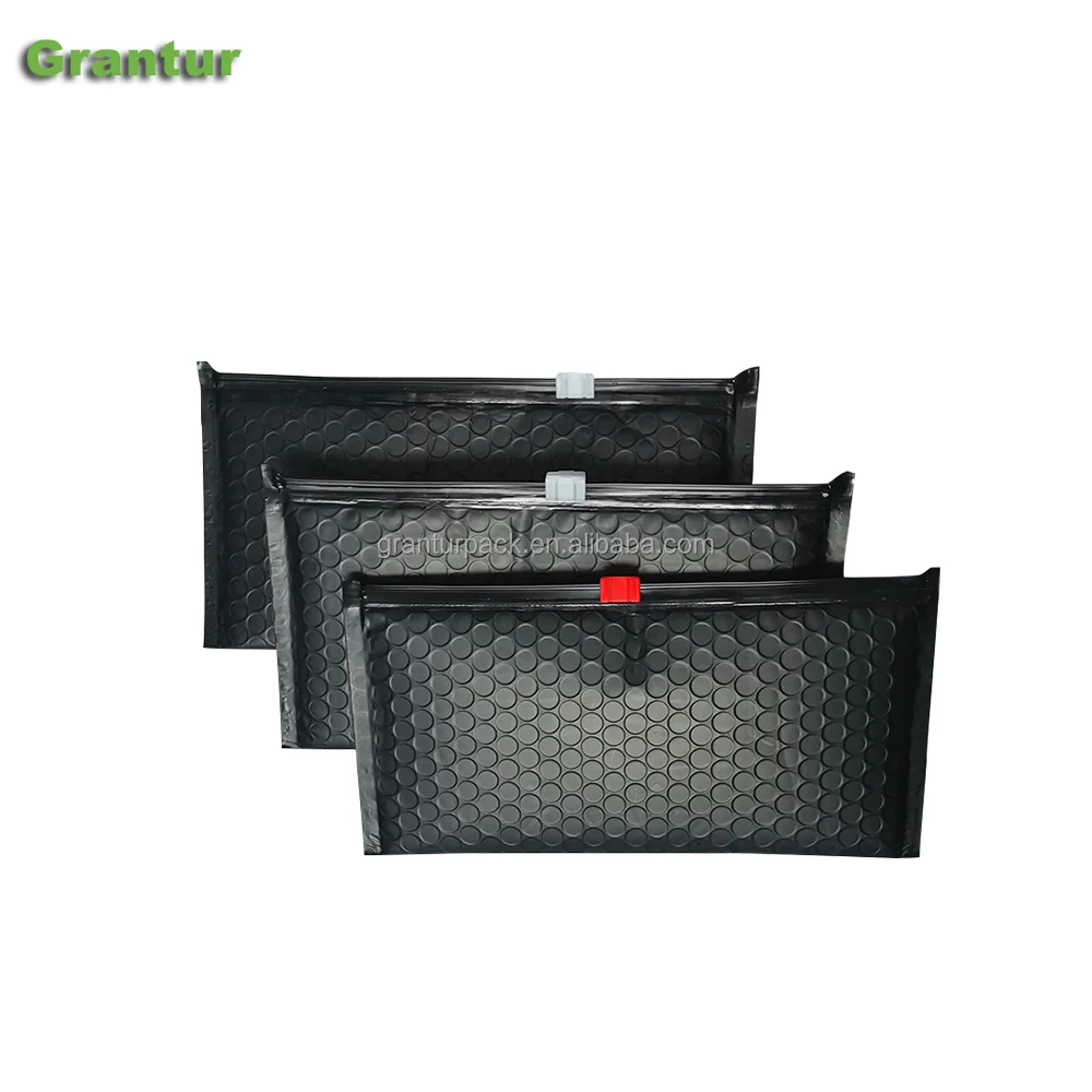 Матовый черный пакет с застежкой-молнией, многоразовый маленький пакет, поли-Пузырчатая почта с молнией для косметики