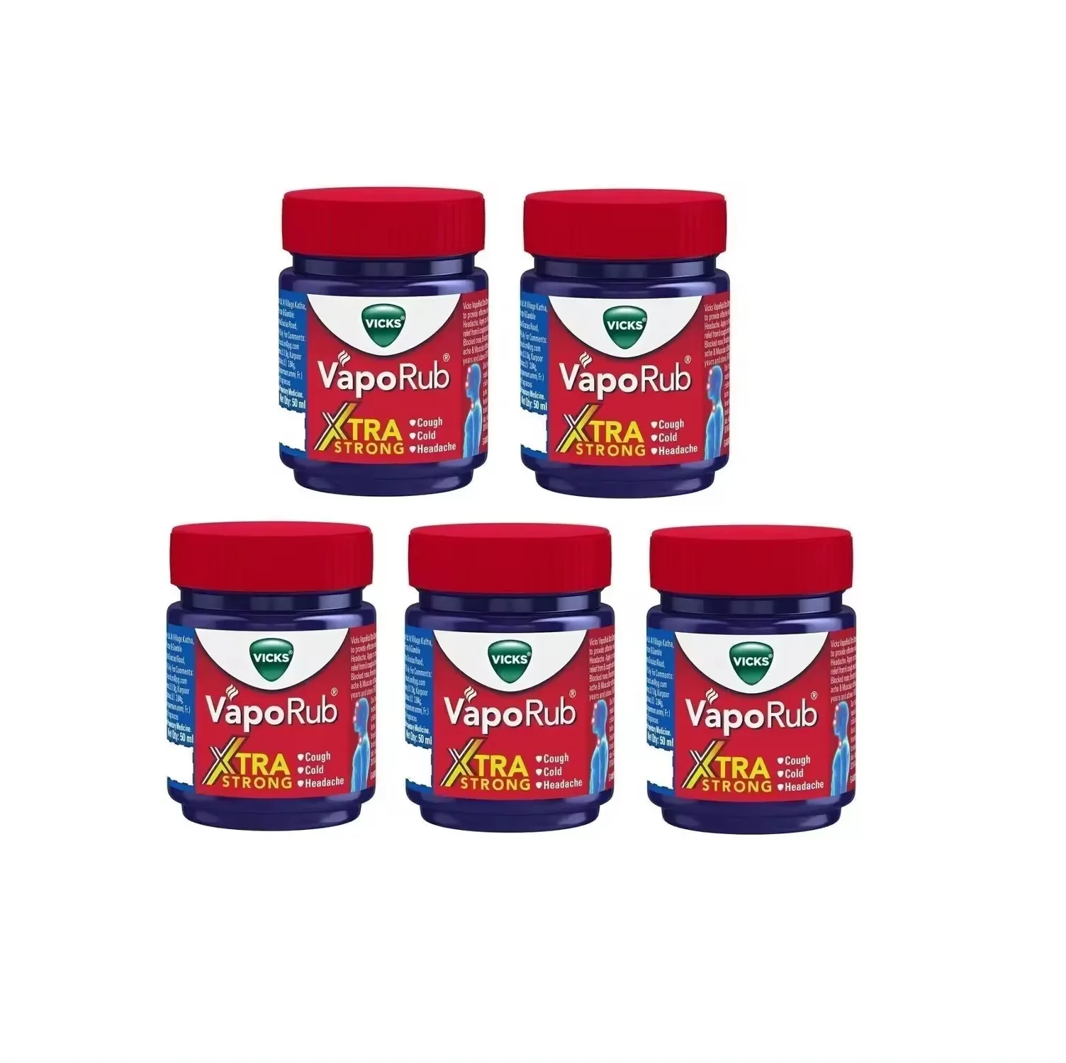 Vicks VapoRub Xtra Strong от кашля и головной боли-50 мл мульти упаковка
