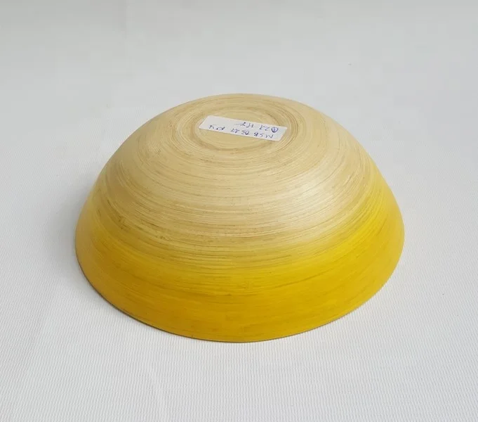 Best Selling Yellow Round Natural Eco-friendly Kitchen Salad Bowls Bamboo Bowl for dinnerware sets home decor Made in Vietnam