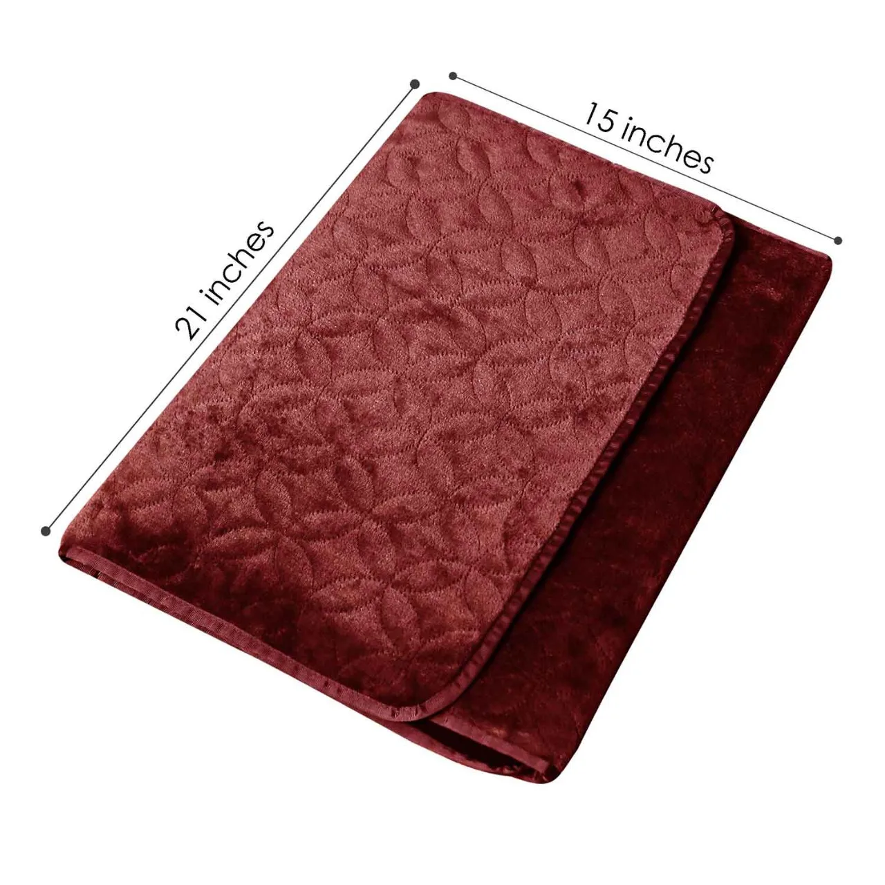 Soft Maroon Islamic Prayer Mat Foldable Polyester Muslim Rug for Living Room Take Back Rest for Prayer