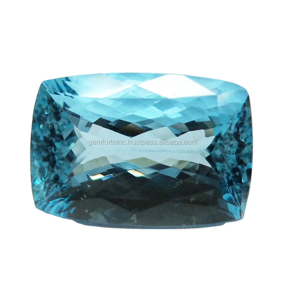 4x3MM Rectangular Blue Aquamarine Loose Cut Gemstones Calibrated Shapes Natural Certified Indian Manufacturer of Bulk Gemstones