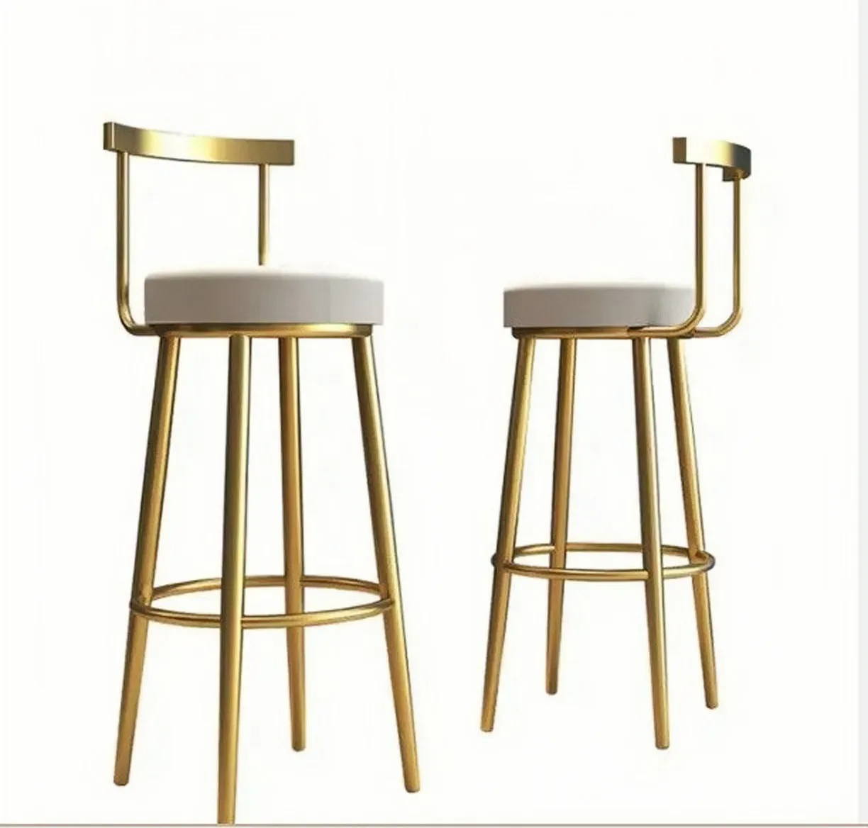 Modern Luxury High Bar Stool Chair Metal Frame With Velvet For Dining Room, Bar Counter, Restaurant And Coffee Shop