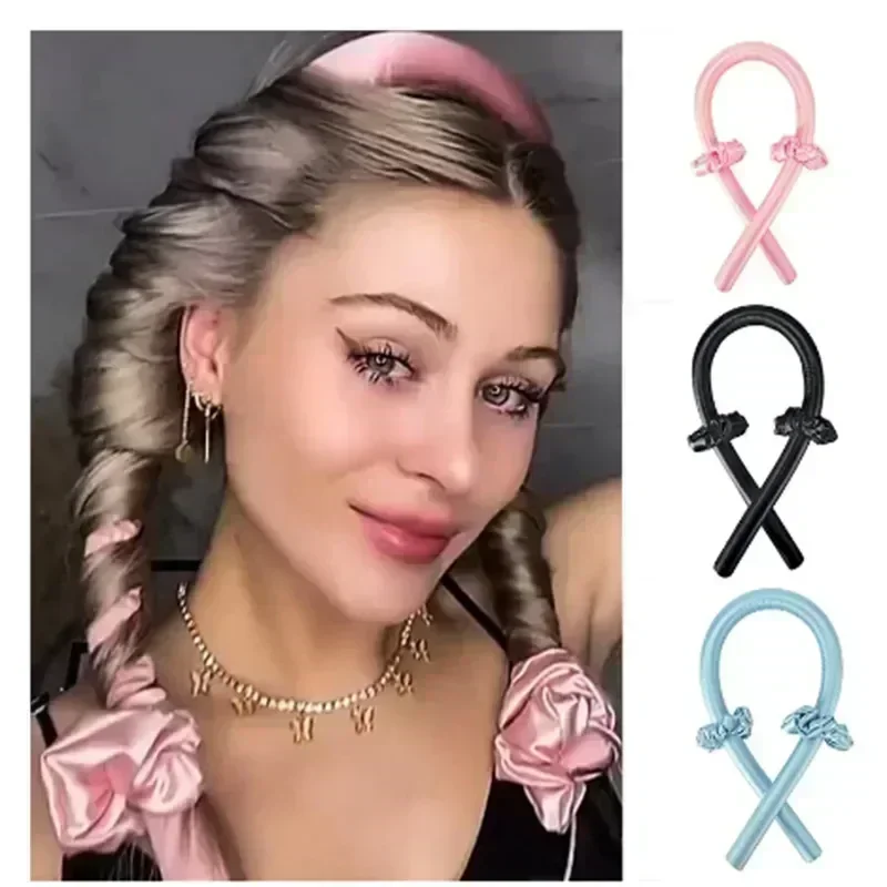 Hair Accessories For Women Clip Soft Hair Curlers Heatless Curling Rod Headband Hair Styling Tools Curling Ribbon Modeling Set
