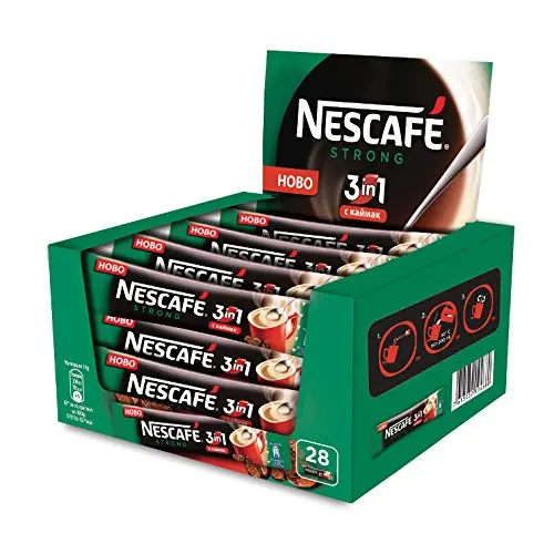 Nescafe 3 в 1 пакетах крепкого растворимого кофе (упаковка из 28)