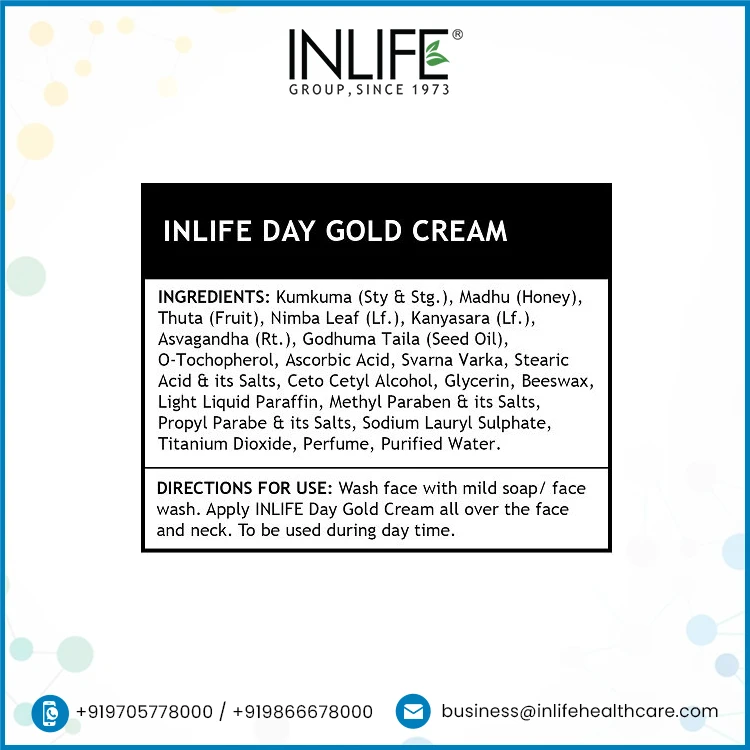 INLIFE Day Cream for Skin Whitening with SPF 20  50 Gram