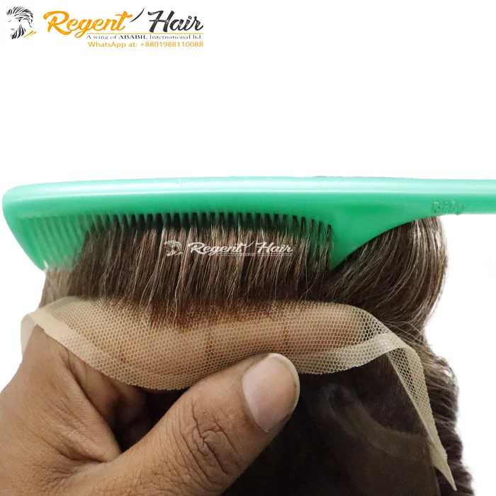 Высококачественный Невидимый парик дышащий супер тонкий Швейцарский из человеческих волос мужской в индийском стиле