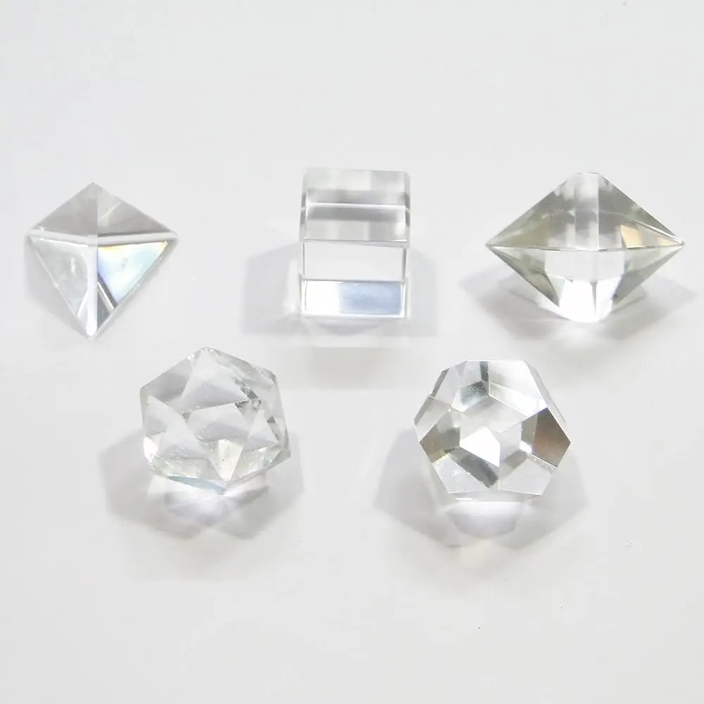 Natural Stone Clear Quartz Geometry Set Wholesale Sacred Geometry Sets Chakra Stone For Used As Chakra Geometry Stone Set