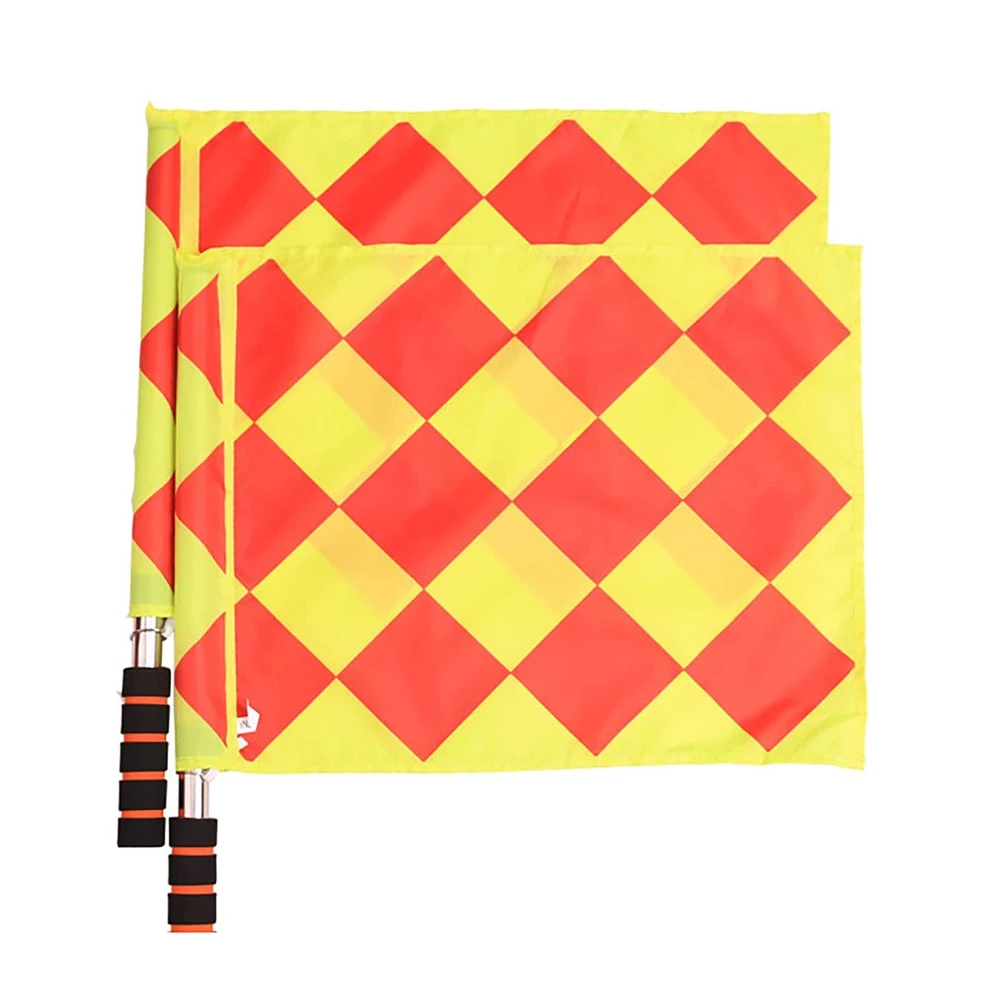 Referee Flag Linesman Flag Waterproof Sport Referee Flag with Storage Bag for Sports Match Soccer Football Hockey 2PCS