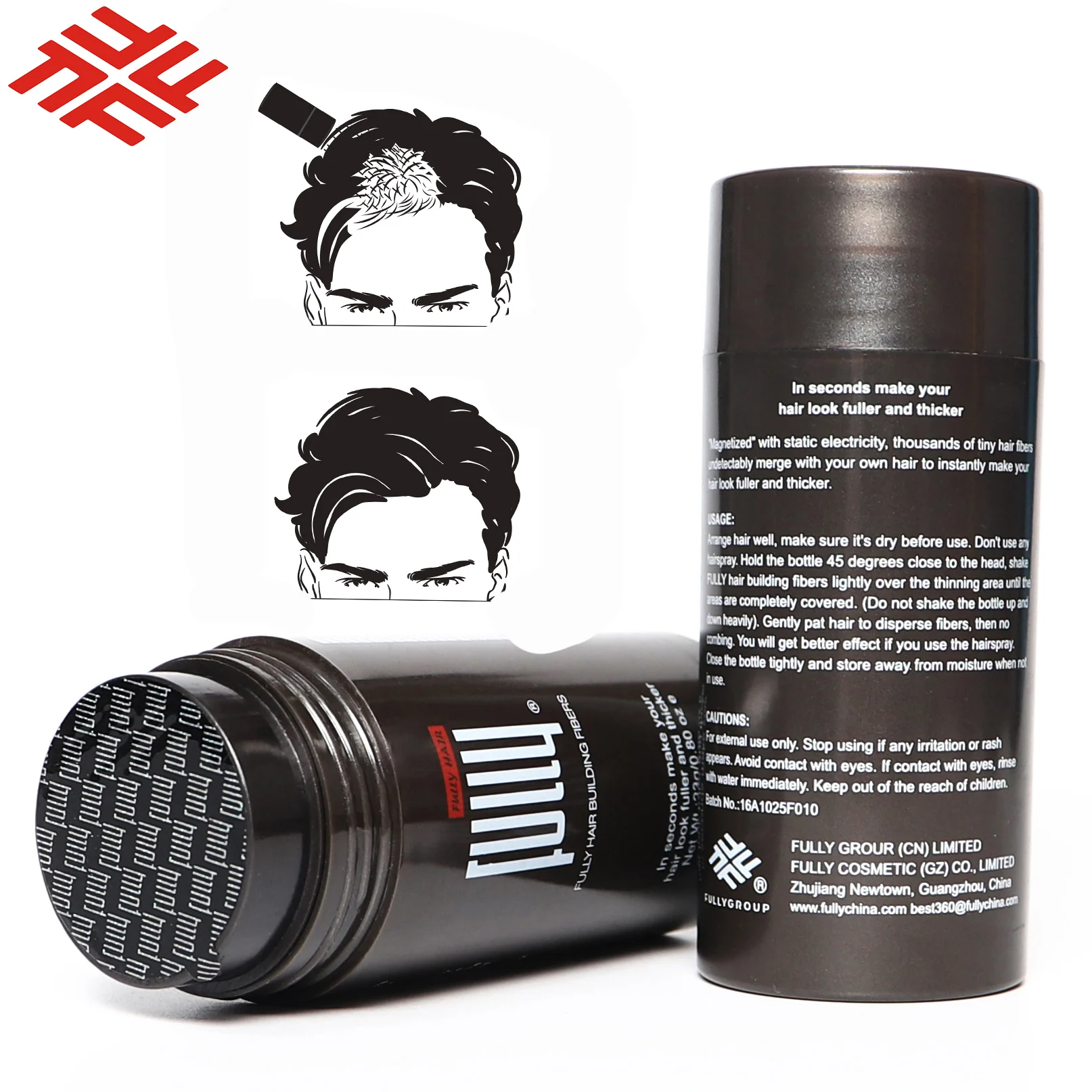 FULLY Hair Building Fiber Professional Factory Natural Thickening Regrow Fiber Keratin Hair Fiber