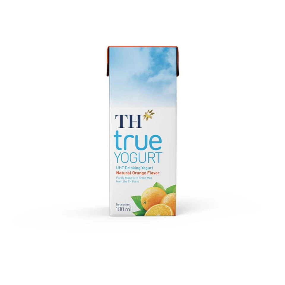 Purely Made With Fresh Milk Natural Orange UHT Drinking Yogurt TH True YOGURT Rich Of Vitamins Origin From Vietnam   180ml