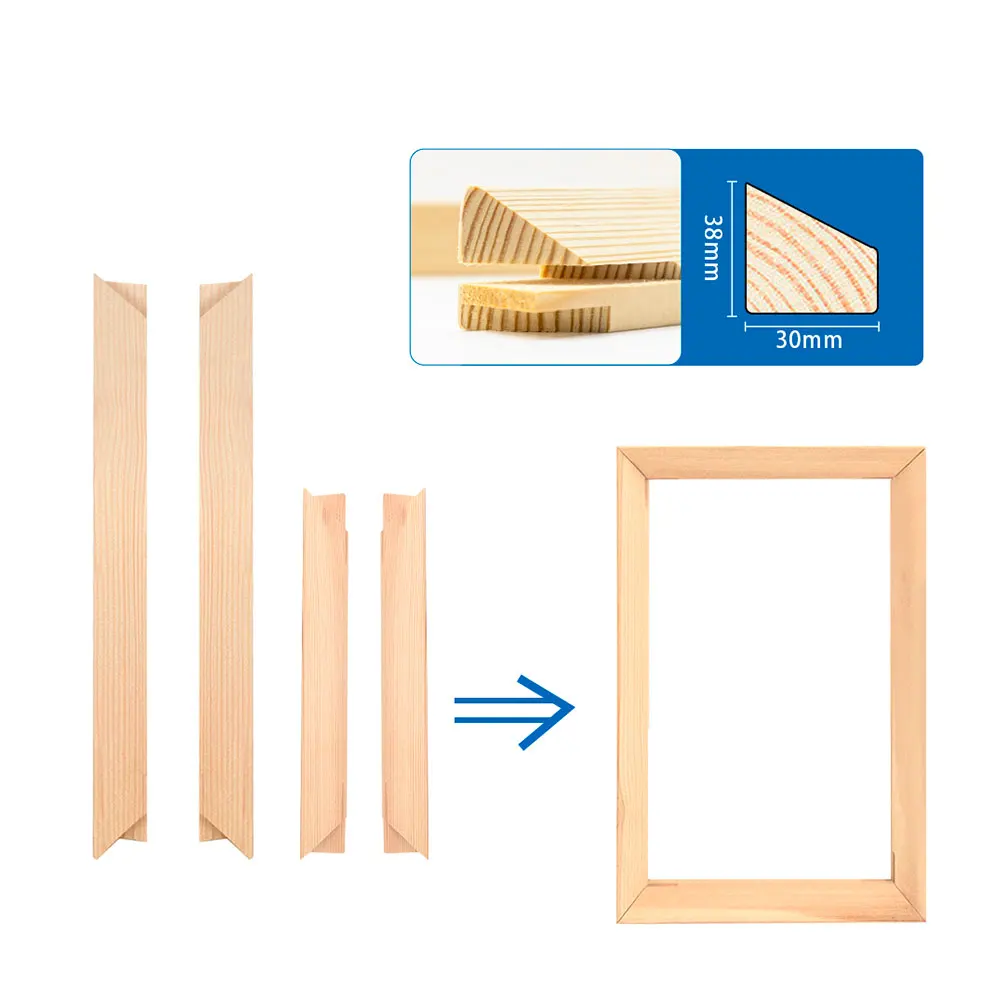 DIY Stretcher Bar Canvas Frame Depth 3.8cm Stretch Bar Molding Art Wooden Canvas Painting Frame Wholesale