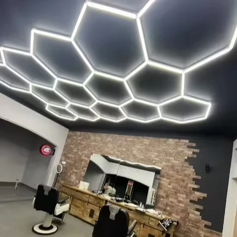 Honeycomb working lights Customized Honeycomb Car Detailing Lights 110V 220V Workshop Ceiling Hexagonal LED Light