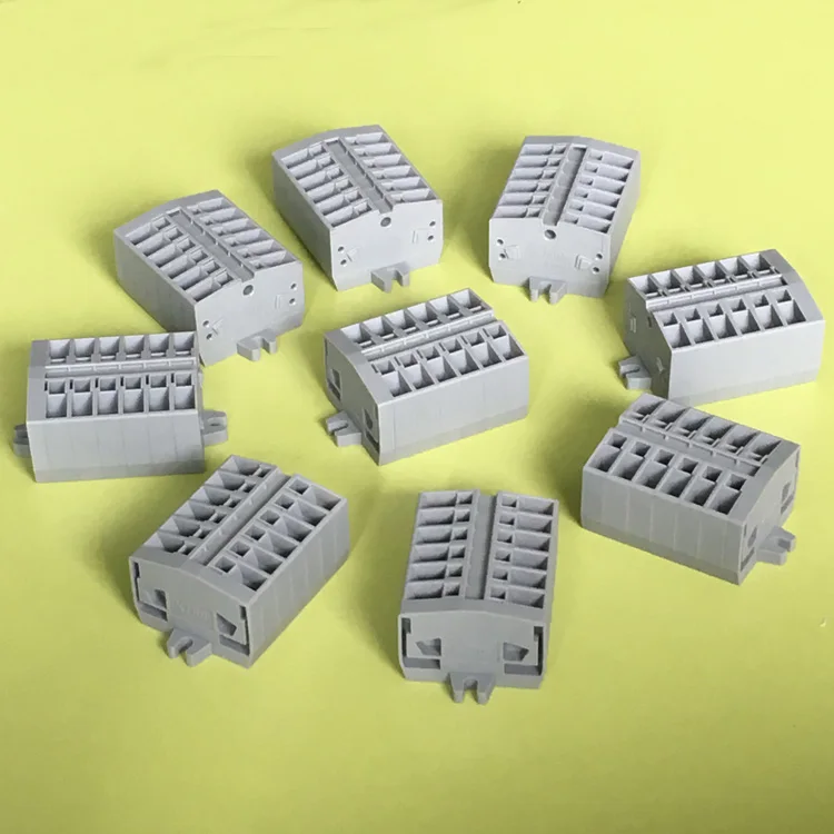 China Manufacturer Low Voltage Screwless Din Rail Terminal Block