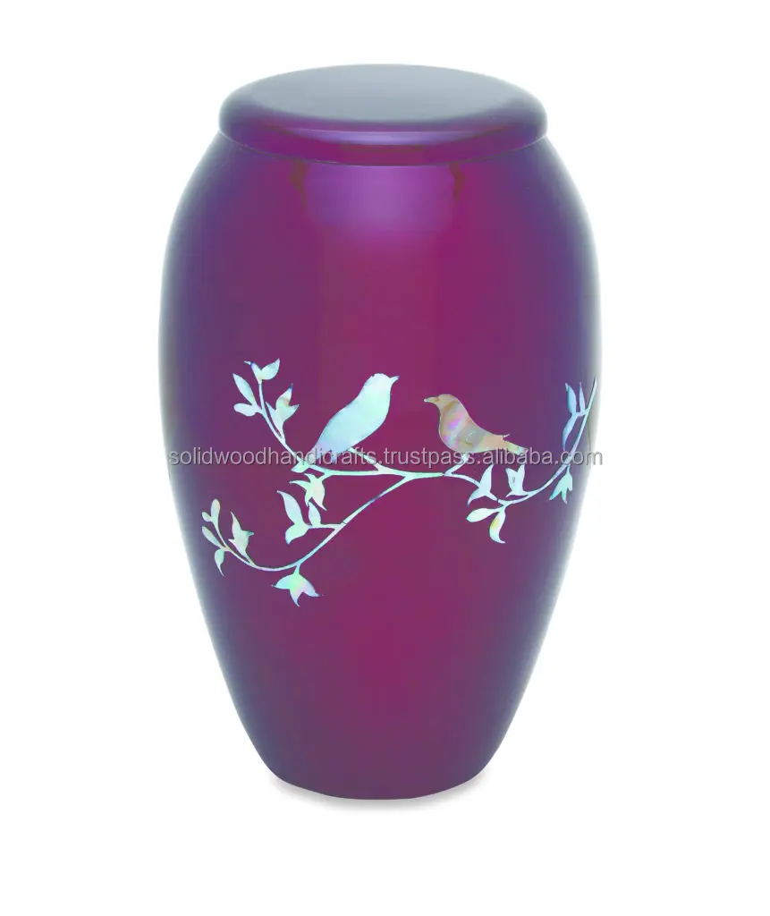 Purple Color Brass Adult Cremation Urns Handmade Metal Urns For Male and Female Decorative Urns Burial Urns At Low Price