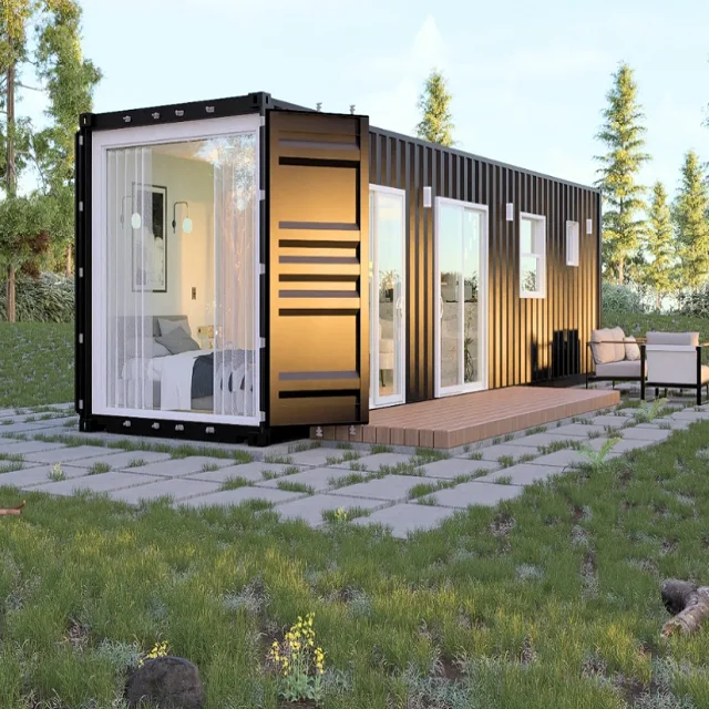 Luxury house prefabricated homes 1 bathroom 1 bedroom for sale /modular container home houses for hotel