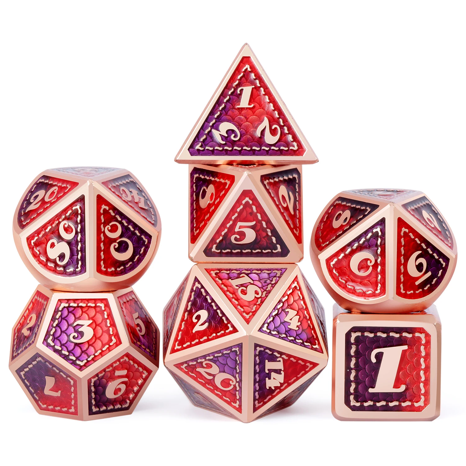 New design Metal Dice Set D4 D6 D8 D10 D12 D20 D100 Custom Metallic Dragon DND Dice Set for Dungeons and Dragons DND Dice Game