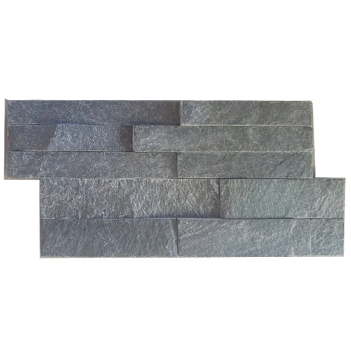 Dark Grey Charcoal Natural Stone Cladding Cultured Panels 60x15 35x18 Hot Sale 2023 Black Slate
