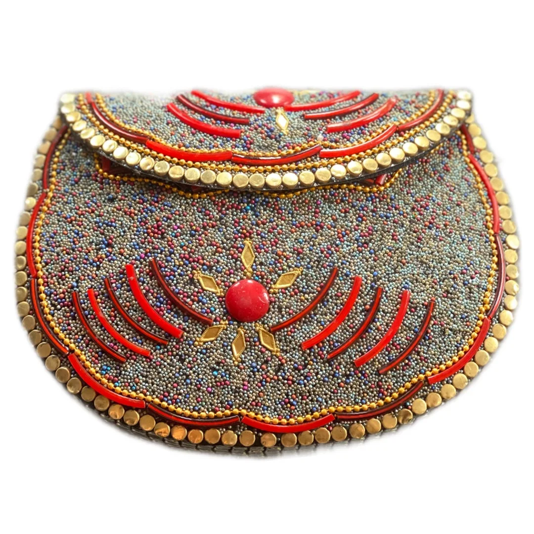 Handmade Ladies Clutch Bag With Stone