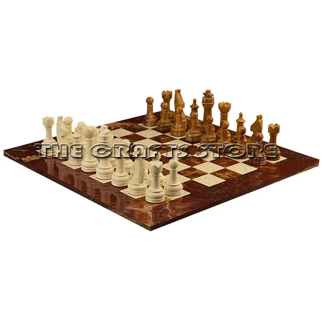 Luxury Handmade Compact Chess Set Christmas Day Gift Handcrafted Chess Pieces And Board Game Set For Export