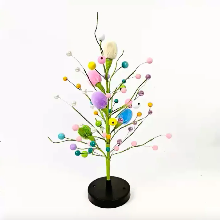 Wholesale Artificial Easter egg tree LED luminous Easter eggs tree scene table furnishings Easter party supplies