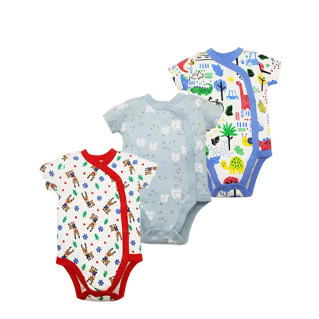 Jumpsuit short sleeve newborn baby clothing 3pcs/group soft cotton baby Bodysuit baby boy girl clothes