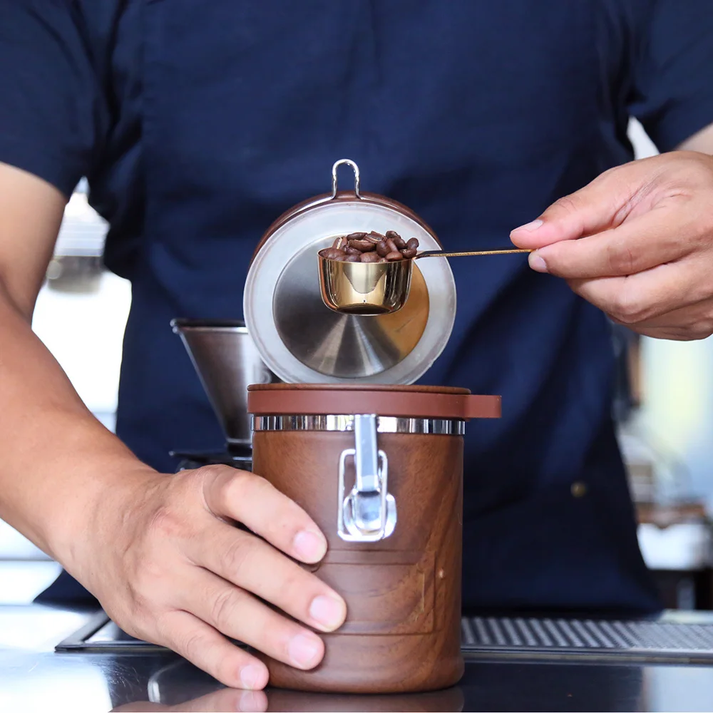 Small Size Sealed Cantilever Lid Canister Durable 304 Stainless Steel Metal Body Jars Of Sugar Tea Coffee Bean Replenished