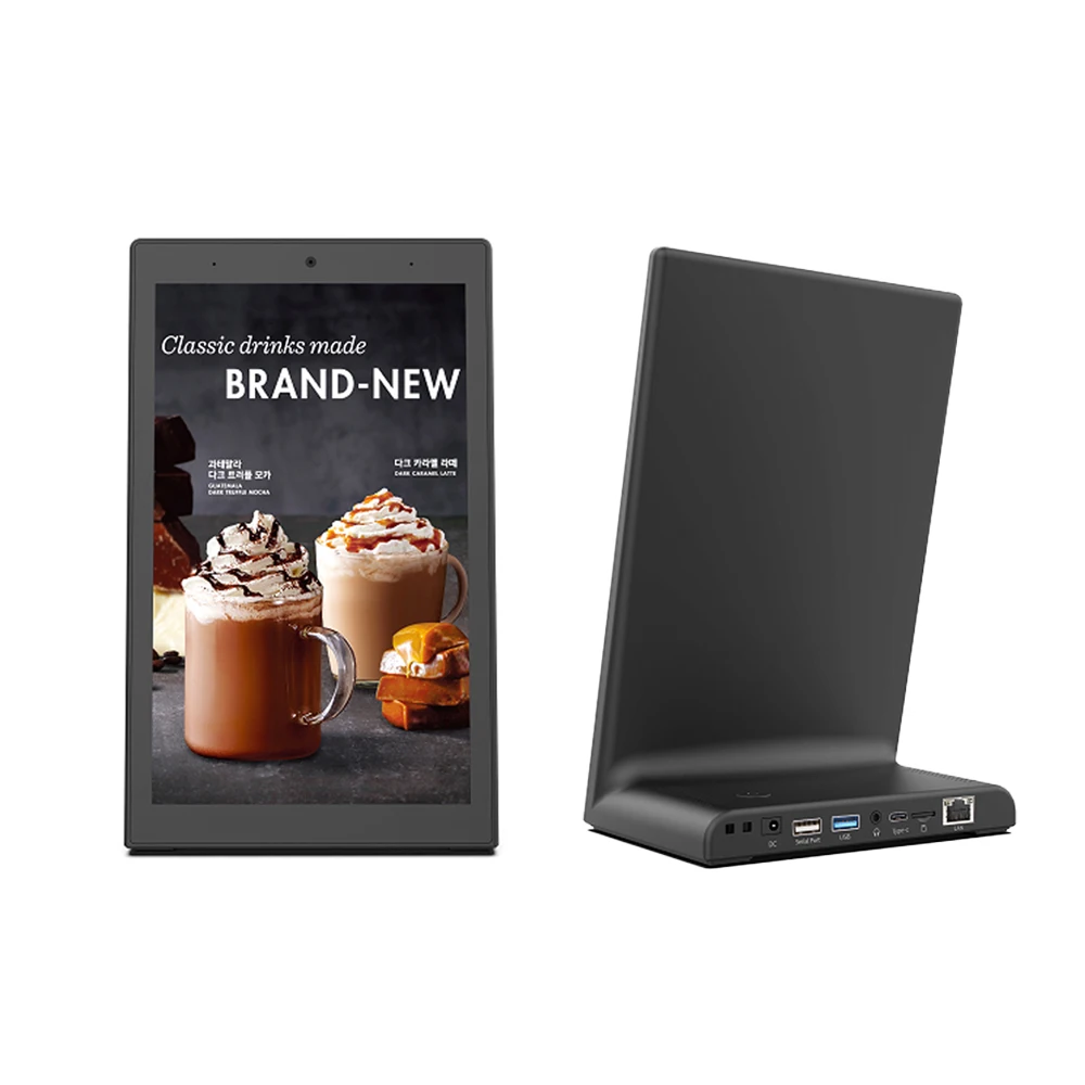 High-definition Resolution Wireless Modern Versatile Table-top Advertising Screen with Capacitive Touch USB Port for Restaurant