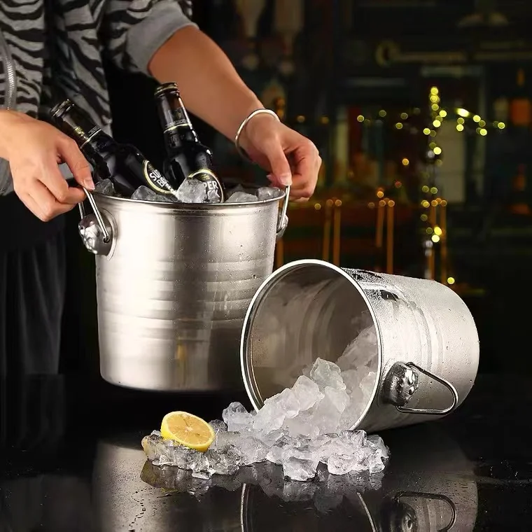 Outdoor Beverage Tub Stainless Steel Whiskey Beer Wine Chiller Champagne Cooler Bucket