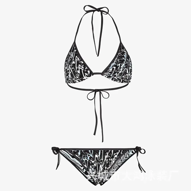 Custom 2 pieces crochet swimsuit women hot sexy swimwear fringe two piece bikini set