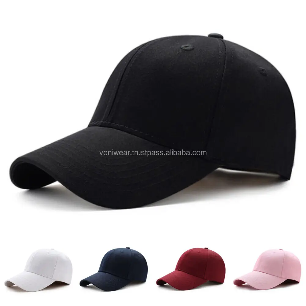 Unisex Baseball Cap Blank Curved Plain Visor Solid Colour Hats Adjustable Custom Design High Quality Unsex Snapback Caps