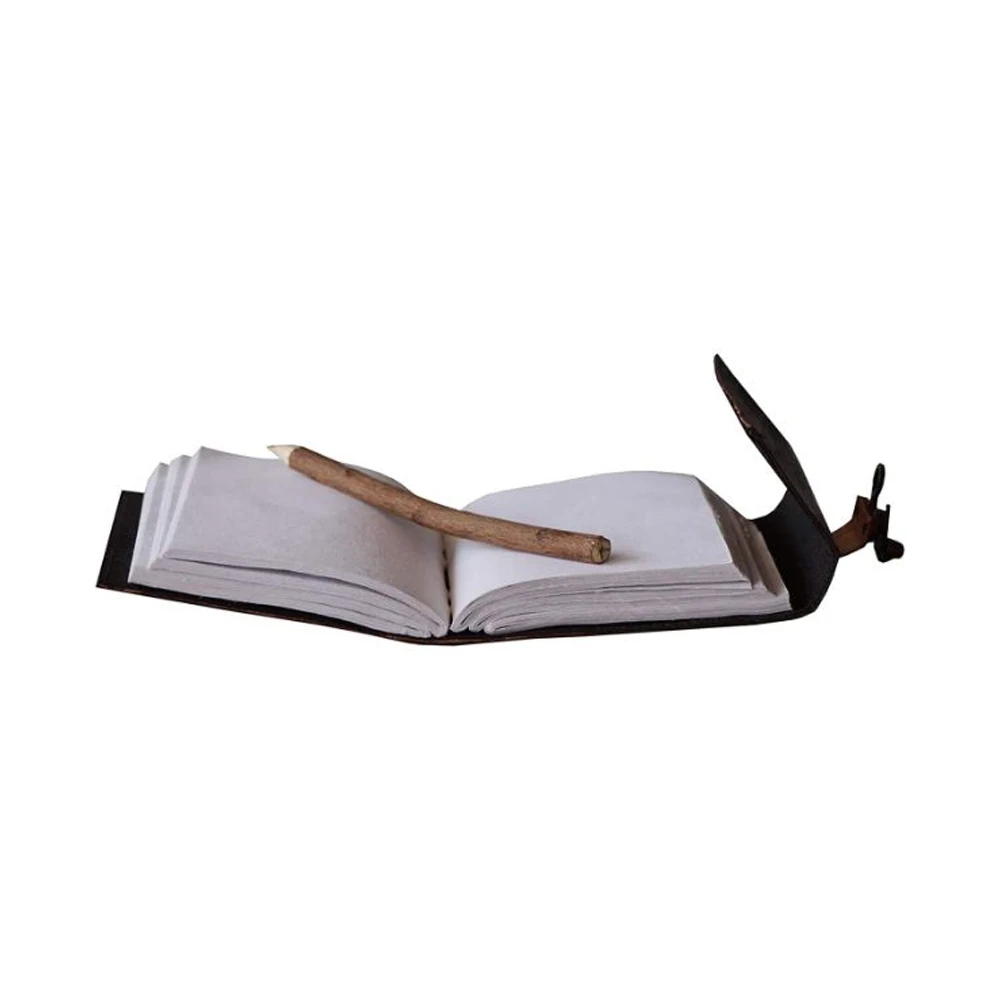 Пустой «Триединая Луна», третий глаз камень в винтажном стиле Гримуар заклинание, Необычные ручной замок застежка коричневого камня Дневник для записей