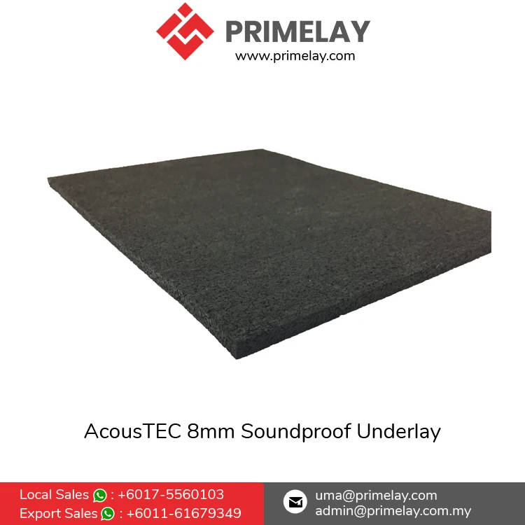 High Density Rubber Acoustic Underlay 8mm Soundproof Underlay - AcousTEC 8 Rubber Underlay Roll at Competitive Price