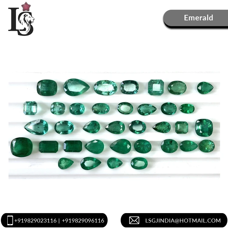 100% Natural Zambian Emerald Cut Loose Gemstone all calibrated size for Jewlery at Affordable Price