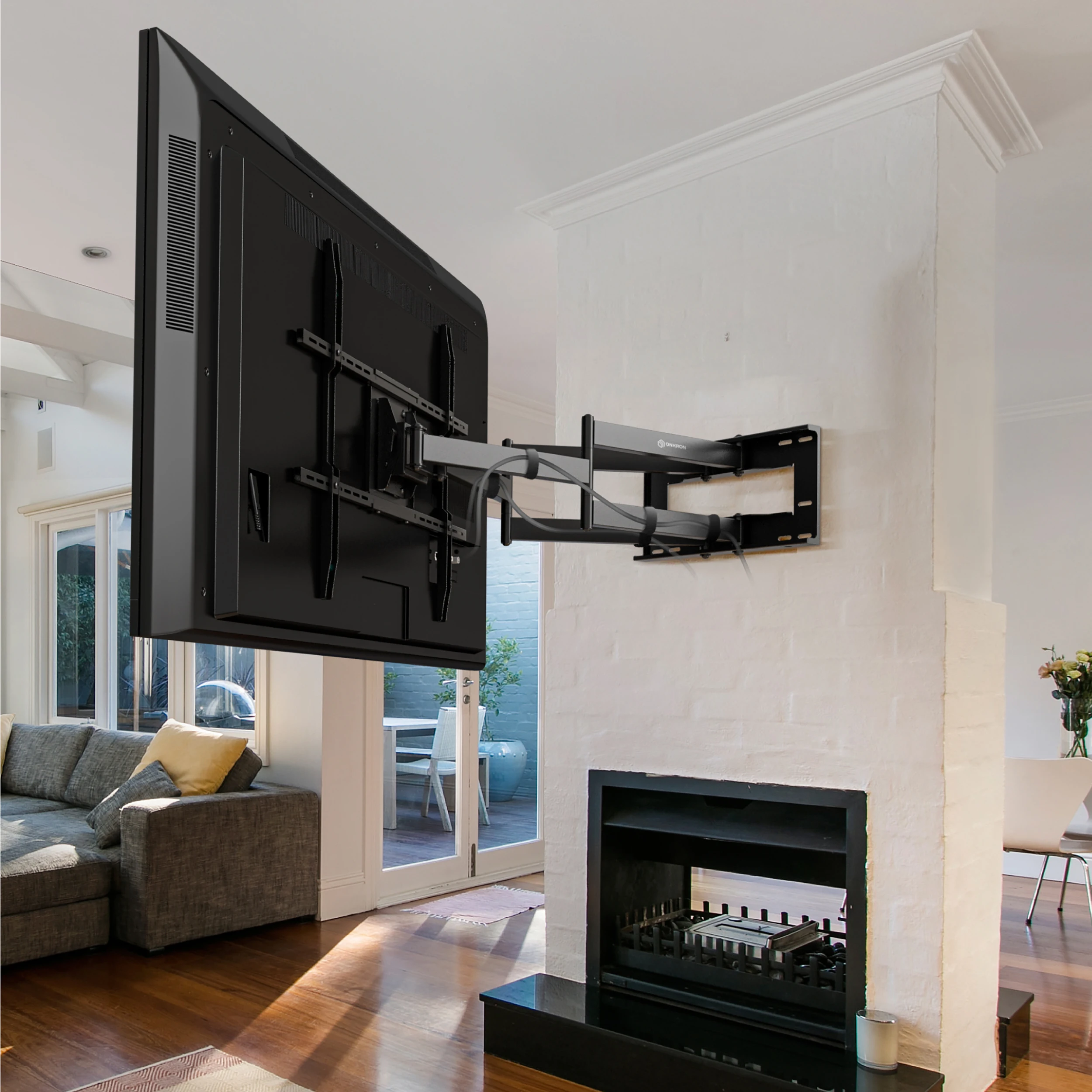 Оптовая продажа кронштейн ONKRON для телевизора с полным движением телевизоров диагональю 42-110 дюйма до 220 фунтов поворотом и наклоном длинной рукояткой-40 дюймов VESA 800x600