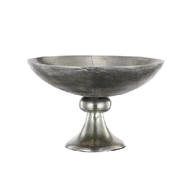 Tableware Hammered Round Bowl Vases Silver Shiny Metal Decorative Luxury Wedding Decoration Centerpieces Vase flower Bowl