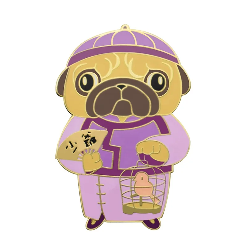 Wholesale manufacture no minimum custom cool dog logo badge and lapel enamel pins of daily wearing