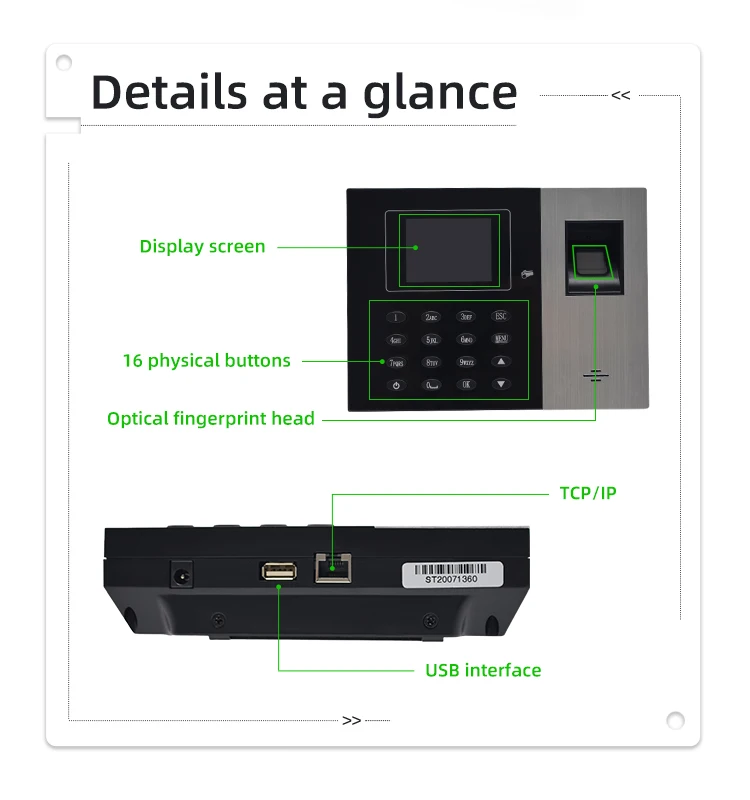 Office RFID Finger print Electronic Time Recording Built-in Battery Clocking in Attendance Time Recorder