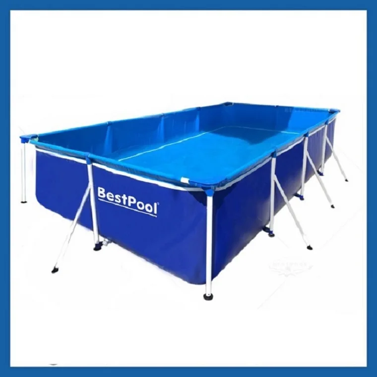 BESTPOOL BP50022 Rectangle Blue Color Non-Toxic PVC Material Large Size Mini Swimming Pool For 7 To 10 People