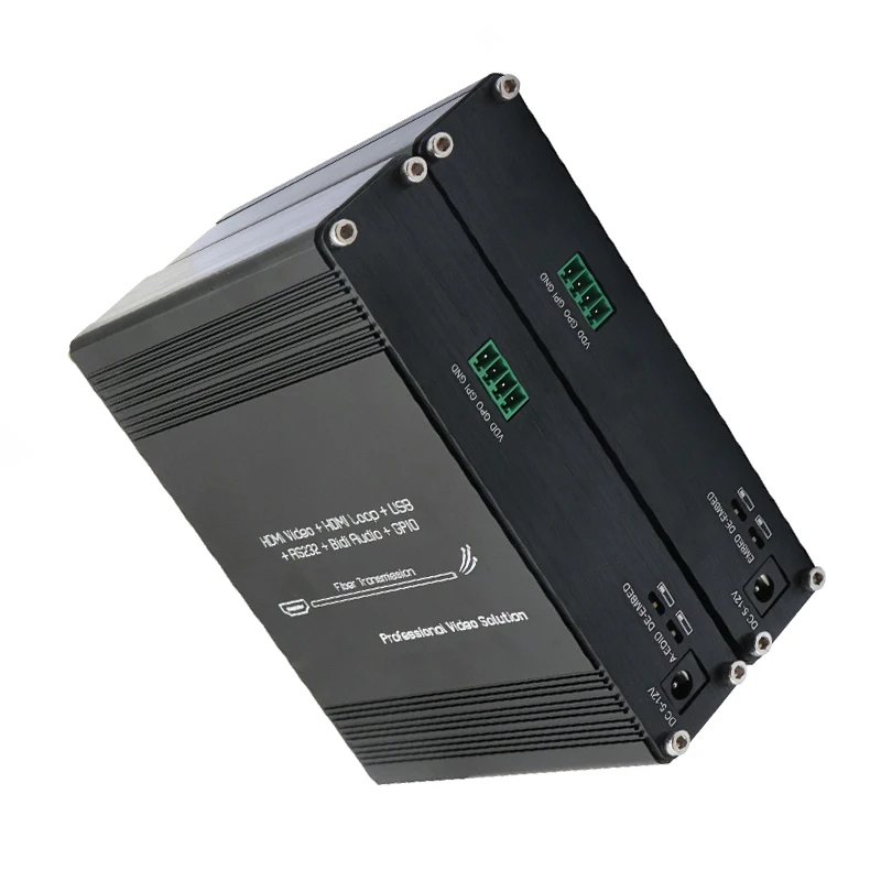 1Ch 1080P H-D-M-I  1Ch USB KVM 1Ch RS232  1Ch Bidi Stereo Audio  1Ch GPIO over Fiber Extender