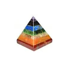 Crystal Natural 7 Chakra Pyramid for Reiki Healing and Crystal Healing Stone Pyramid Size 50 mm Approx Gemstone Chakra Pyramid