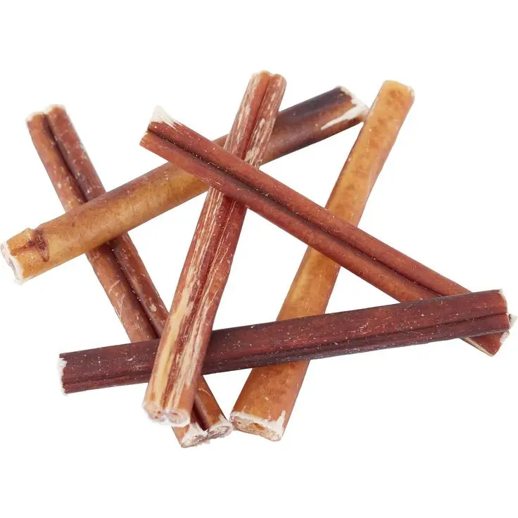 Natural Beef Pizzle Bully Stick Dog Treats Odor-Free Dried Long-Lasting Chew for Dental Health Benefits for Dogs