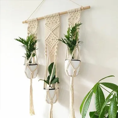 Bohemian Macrame Plant Holder macrame Customized plant pot Holder for Home Decor at Wholesale from India